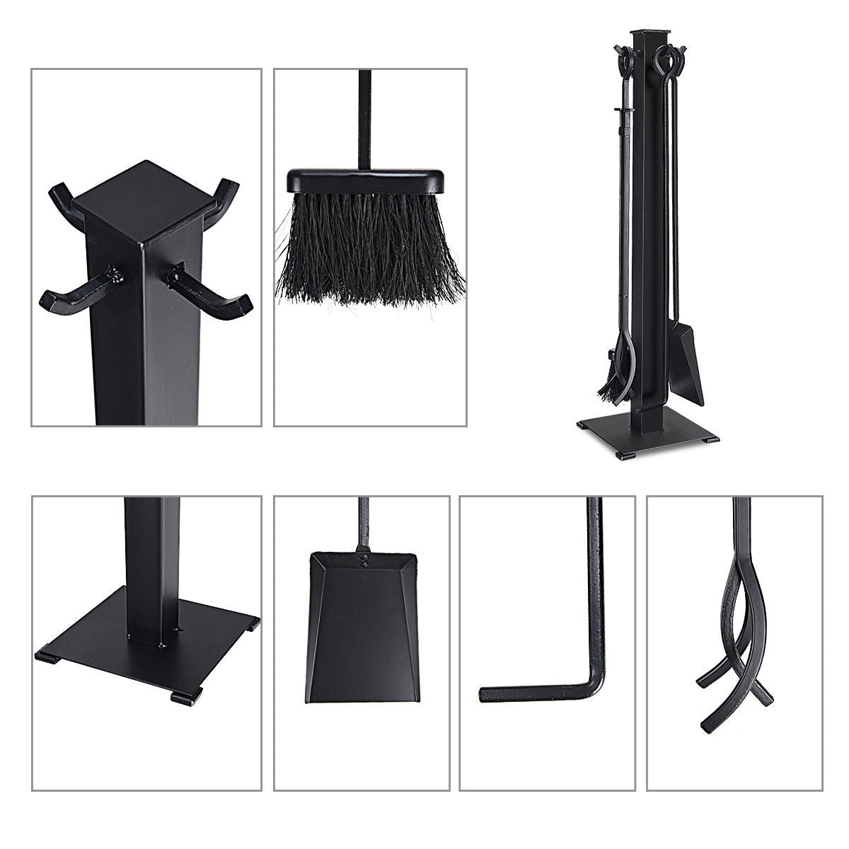 5 Pieces Fireplace Iron Fire Place Tool Set