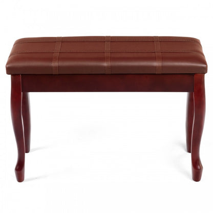 Solid Wood PU Leather Piano Bench with Storage