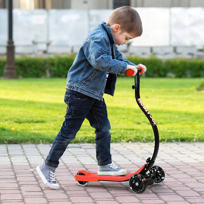 Trottinette pliable en forme de C pour enfants, anti-collision, réglable - Rouge