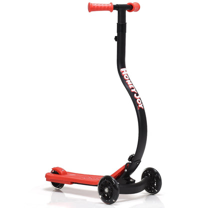 Folding Kids C Shape Anti-Collision Adjustable Kick Scooter -Red