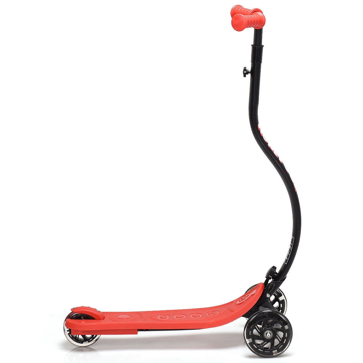 Folding Kids C Shape Anti-Collision Adjustable Kick Scooter -Red