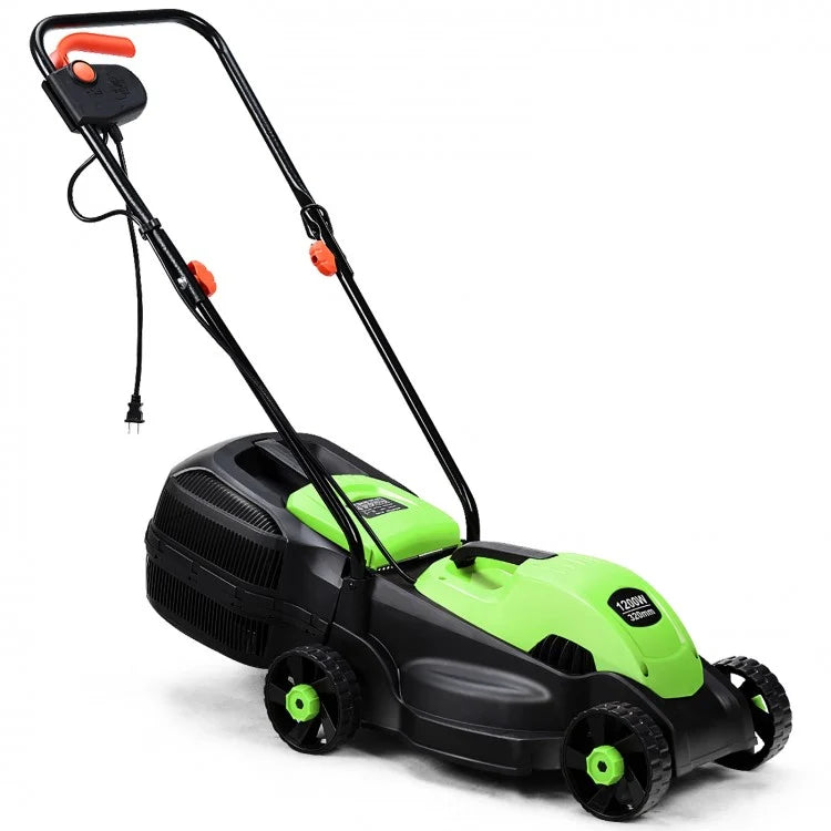 14 Inch Electric Push Lawn Corded Mower with Grass Bag