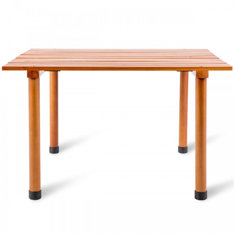 Table de camping pliante en bois avec sac de transport pour pique-niques et plage