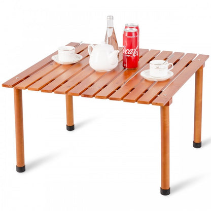 Table de camping pliante en bois avec sac de transport pour pique-niques et plage