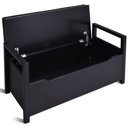 Banc de rangement à chaussures 34,5 × 15,5 × 19,5 pouces avec siège coussiné pour entrée - Noir