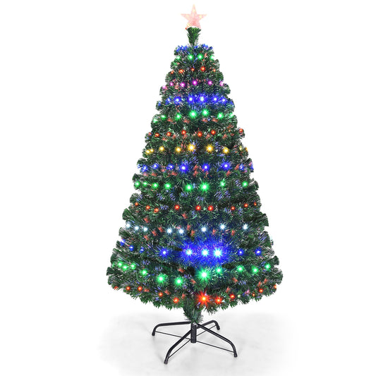 5 Feet/6 Feet/7 Feet Multicolor LED Fiber Optic Artificial Christmas Tree-5 Feet