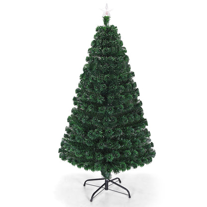 5 Feet/6 Feet/7 Feet Multicolor LED Fiber Optic Artificial Christmas Tree-5 Feet