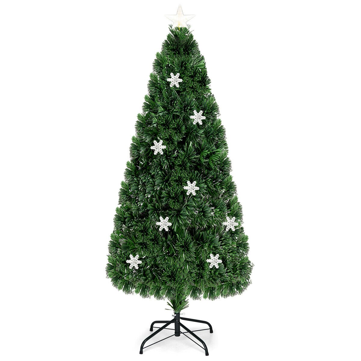 4 / 5 / 6 Feet LED Optic Artificial Christmas Tree with Snowflakes