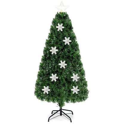 4 / 5 / 6 Feet LED Optic Artificial Christmas Tree with Snowflakes