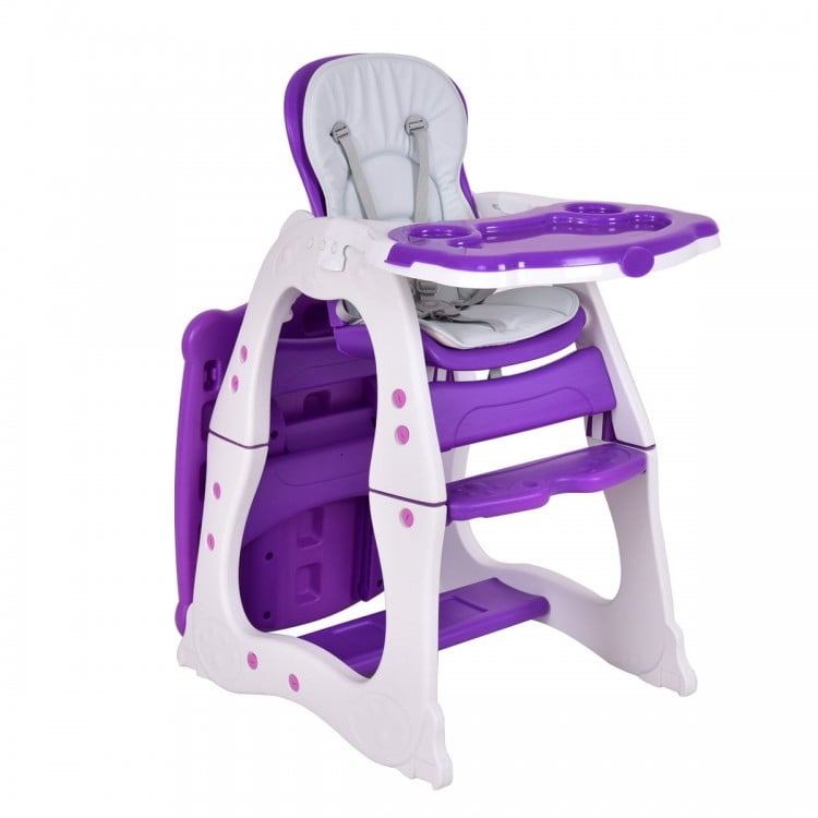 Siège de jeu convertible 3 en 1 pour bébé - Chaise haute - Bleu