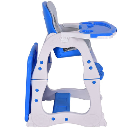 Siège de jeu convertible 3 en 1 pour bébé - Chaise haute - Bleu