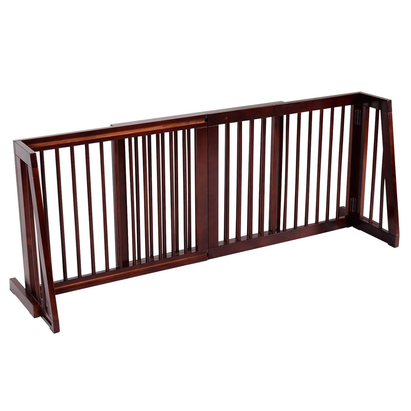 Folding Adjustable Free Standing 3 Panel Wood Fence