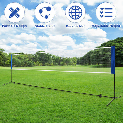 Portable 10 Inch x 5 Inch  Badminton Beach Tennis Training Net