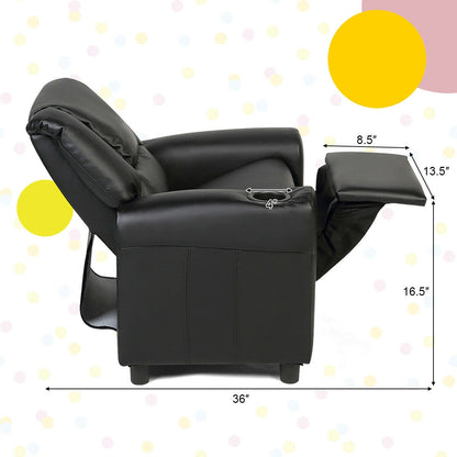 Kids Recliner Armchair Sofa-Black