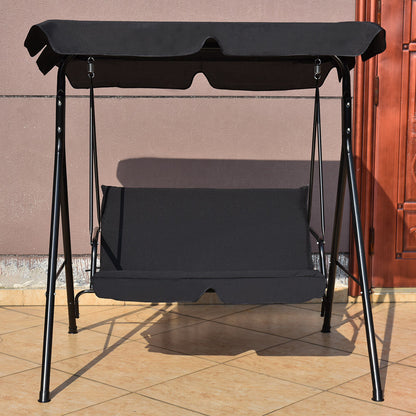 Loveseat Cushioned Patio Steel Frame Swing Glider