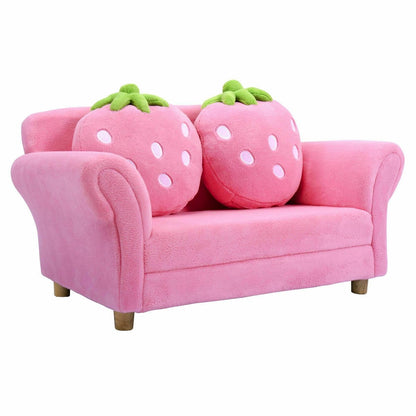 BL/PI Kids Strawberry Armrest Chair Sofa-Pink