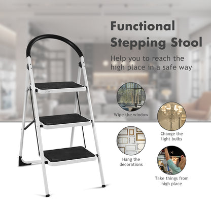 Heavy Duty Industrial Lightweight Folding Stool 3 Step Ladder