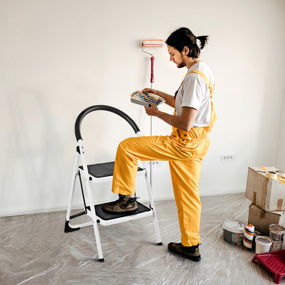 Marchepied pliable de 2,75 pieds avec cadre en fer et pédales antidérapantes pour une capacité de 330 lb