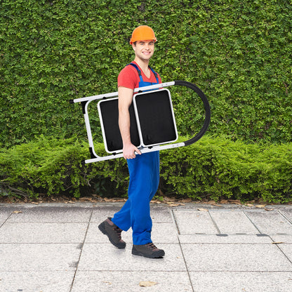 Marchepied pliable de 2,75 pieds avec cadre en fer et pédales antidérapantes pour une capacité de 330 lb