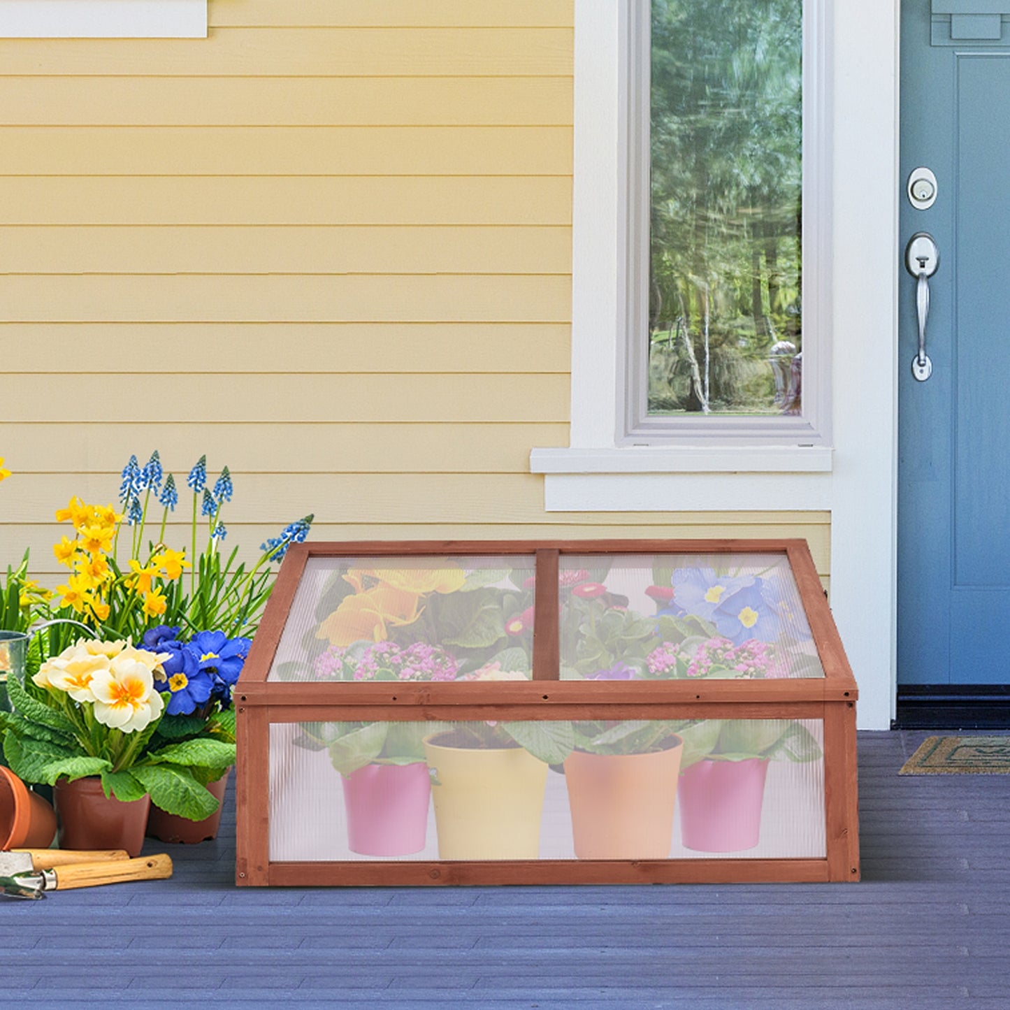 Serre portative en bois pour jardin intérieur et extérieur