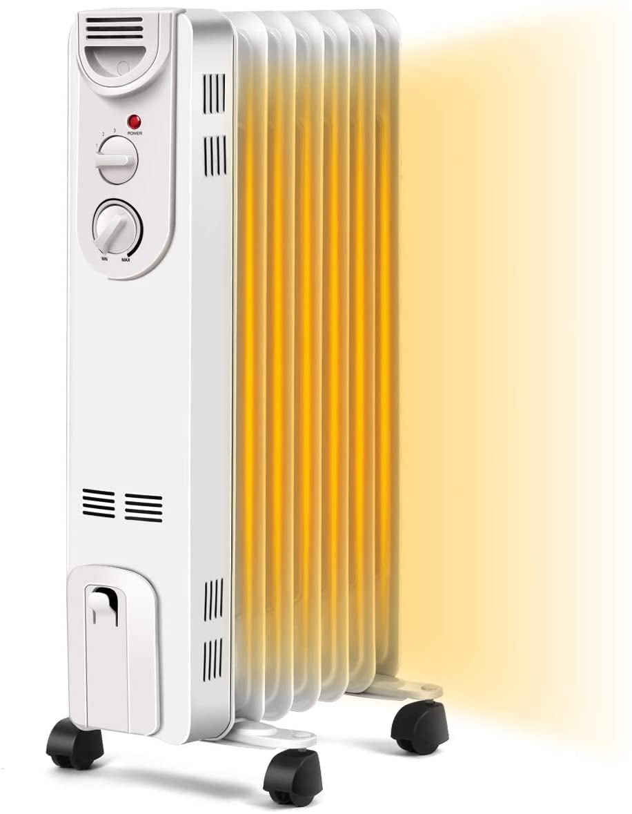 Radiateur électrique portatif à bain d'huile de 1 500 W avec 3 réglages de chaleur