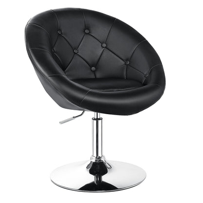 1 Piece Adjustable Modern Swivel Round Tufted-Black