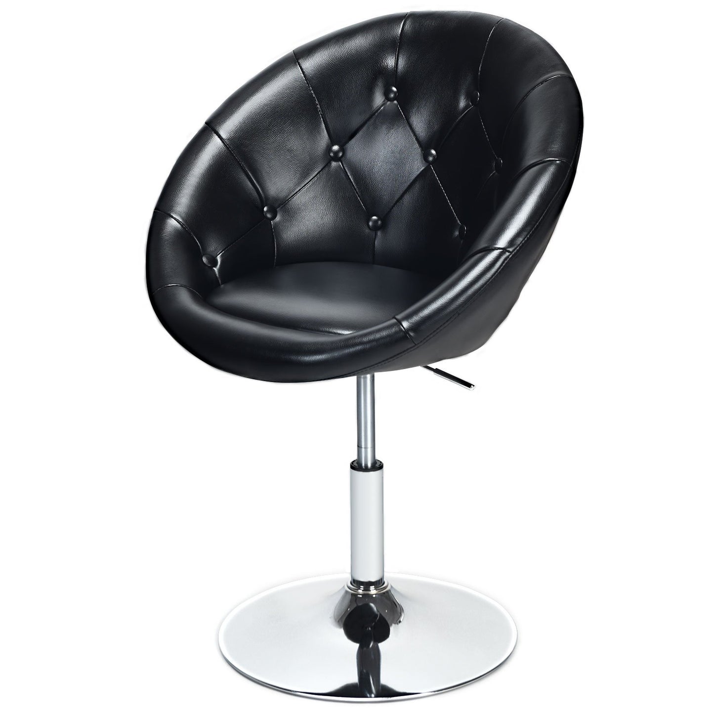 1 Piece Adjustable Modern Swivel Round Tufted-Black