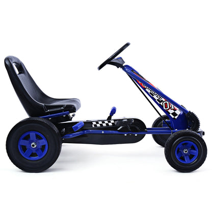 4 Wheels Kids Ride On Pedal Powered Bike Go Kart Racer Car Outdoor Play Toy-Blue