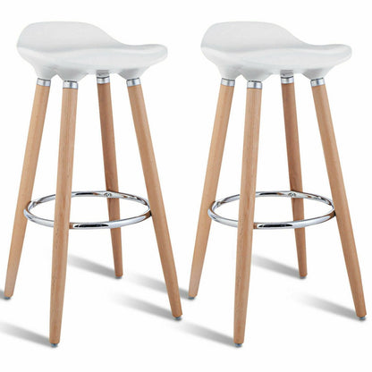 Lot de 2 tabourets de bar en ABS avec pieds en bois