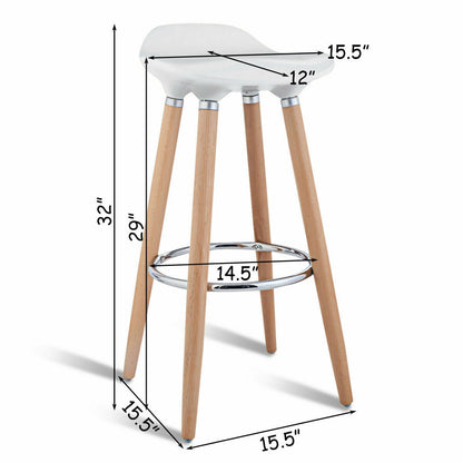 Lot de 2 tabourets de bar en ABS avec pieds en bois