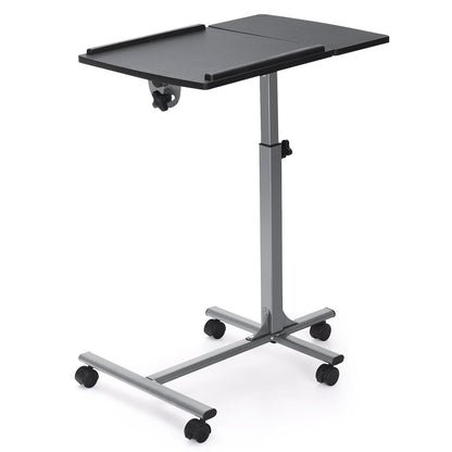 Table roulante pour ordinateur portable à angle réglable en hauteur