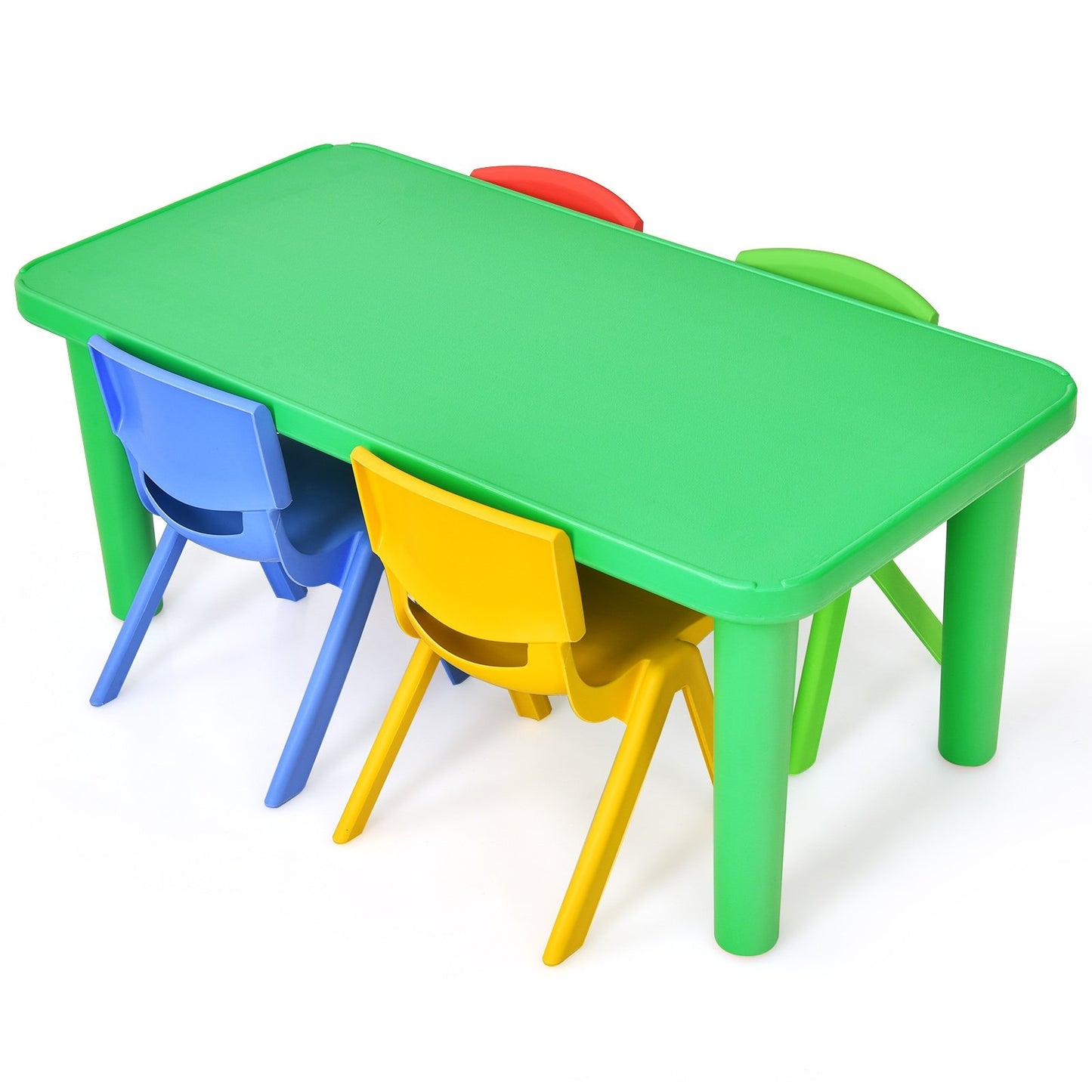 Ensemble table et 4 chaises en plastique coloré pour enfants