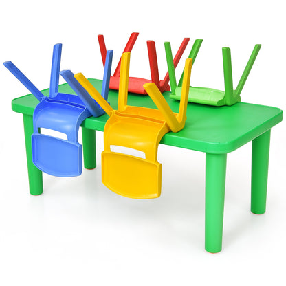 Ensemble table et 4 chaises en plastique coloré pour enfants