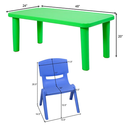 Ensemble table et 4 chaises en plastique coloré pour enfants