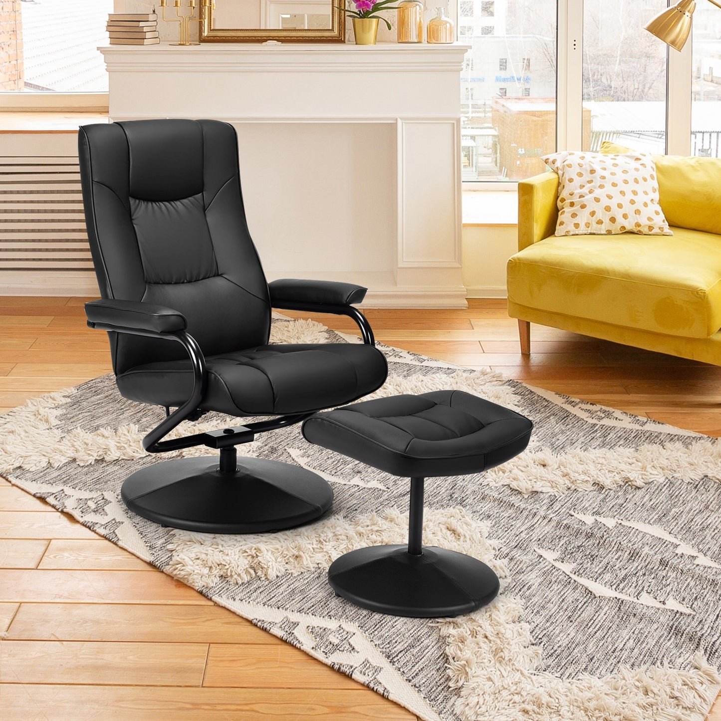 Fauteuil inclinable pivotant avec repose-pieds