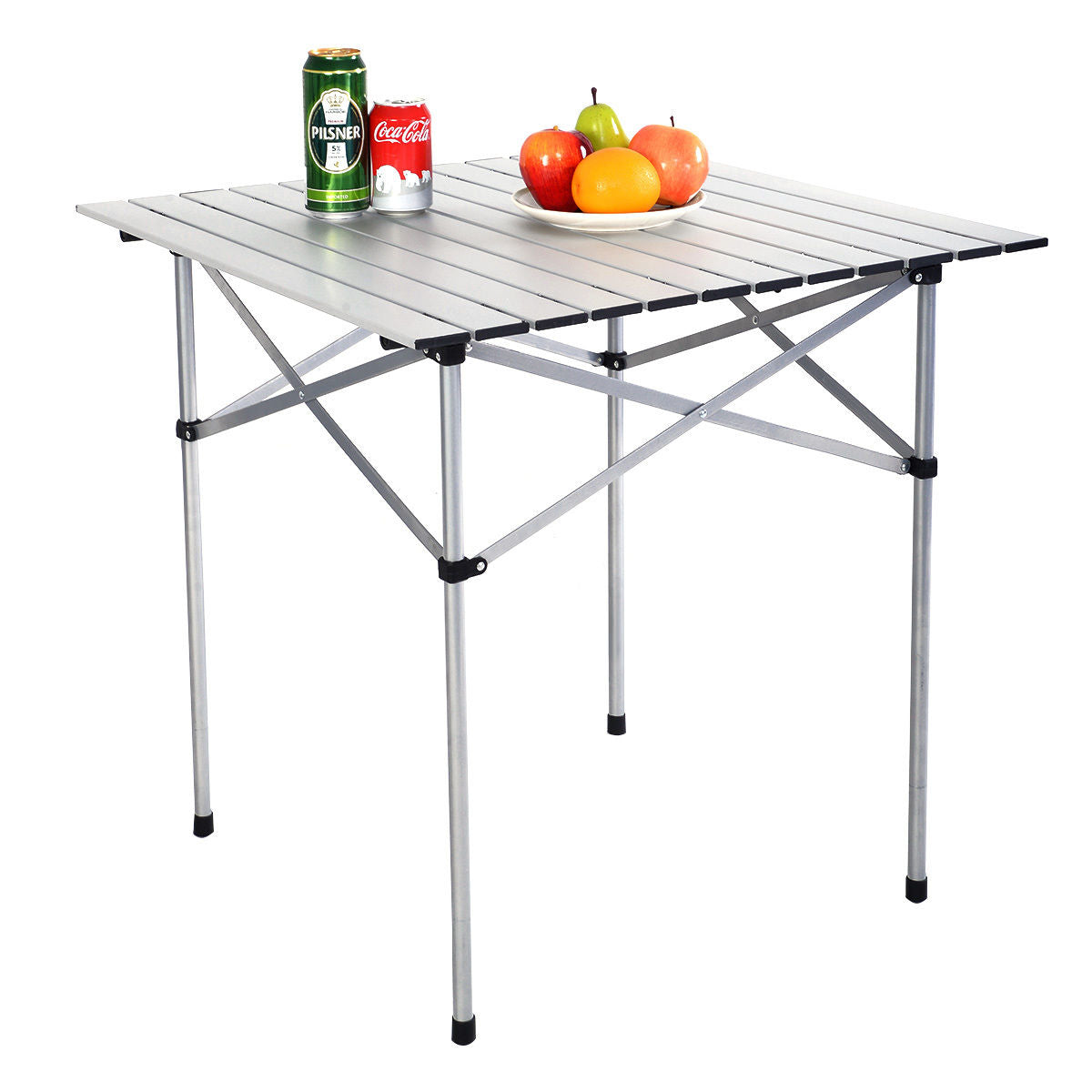 Table de pique-nique de camping pliable et portable en aluminium