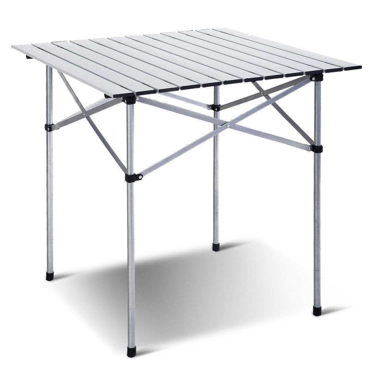 Table de pique-nique de camping pliable et portable en aluminium