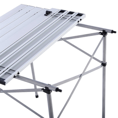 Table de pique-nique de camping pliable et portable en aluminium