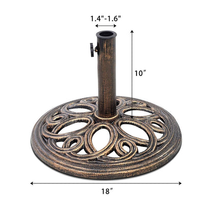 Support de base de parapluie rond de 23 lb et 17 3/4 po