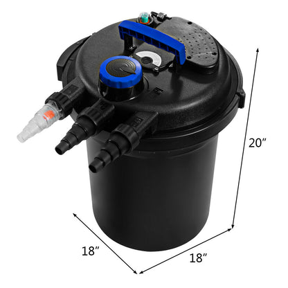 Filtre biologique à pression pour étang de 4 000 gallons avec lumière UV de 13 W