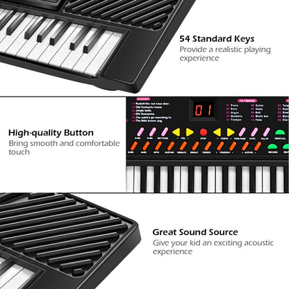 Piano électronique pour enfants à 54 touches