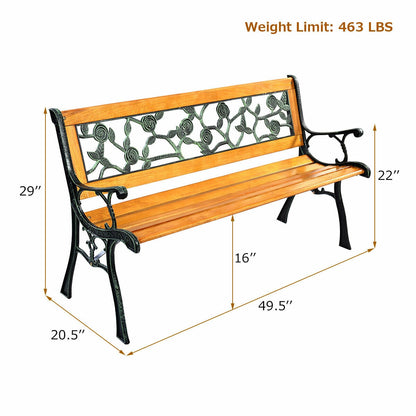 Banc de jardin pour porche et patio de 49 1/2 pouces