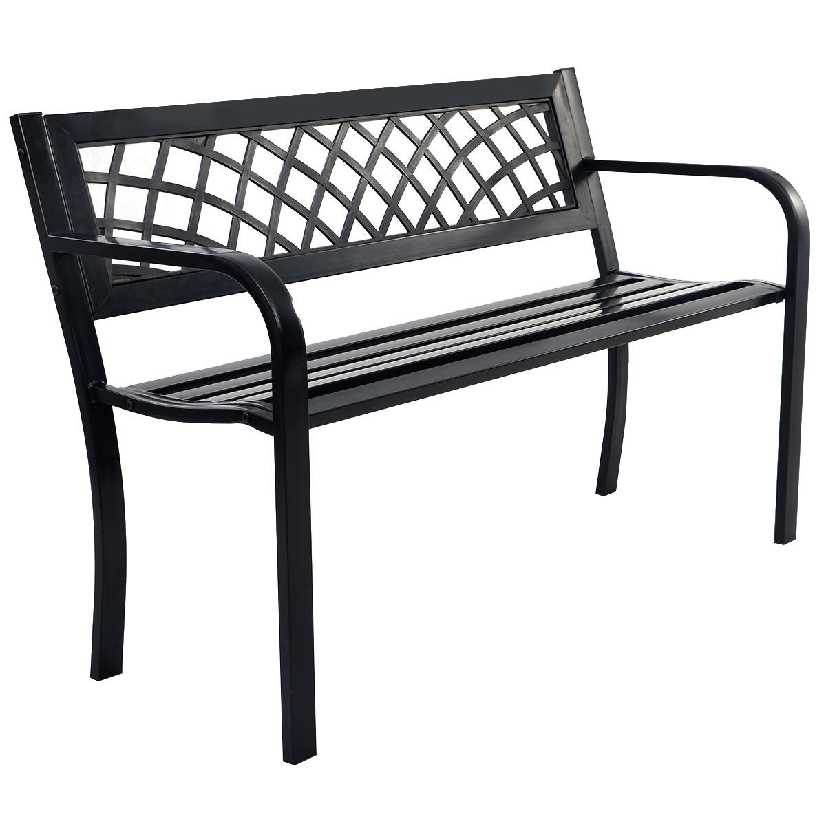 Banc de terrasse avec cadre en acier pour extérieur