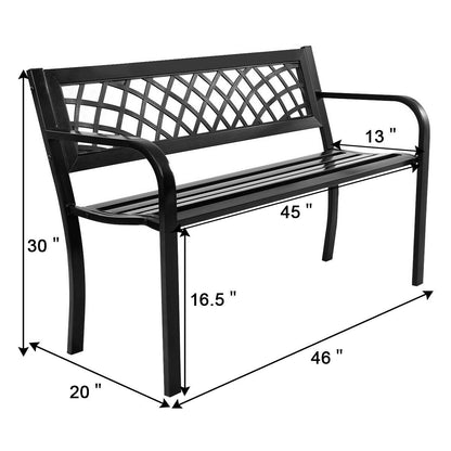 Banc de terrasse avec cadre en acier pour extérieur