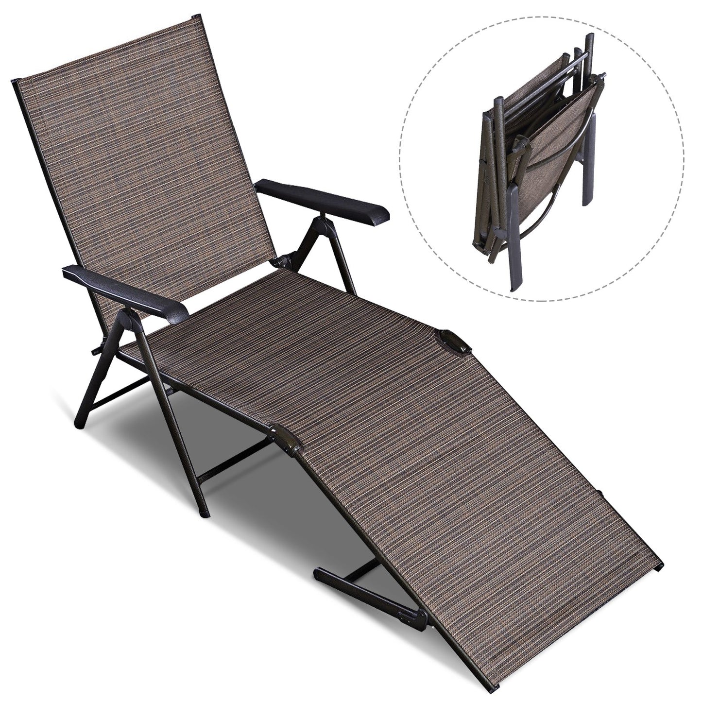 Chaise longue de piscine extérieure réglable pour patio