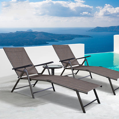 Chaise longue de piscine extérieure réglable pour patio