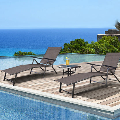 Adjustable outdoor patio pool chaise lounge