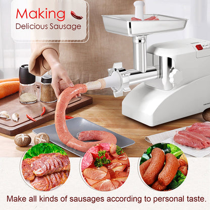 2000 W Electric Meat Grinder with 1 Blade and 3 Plates