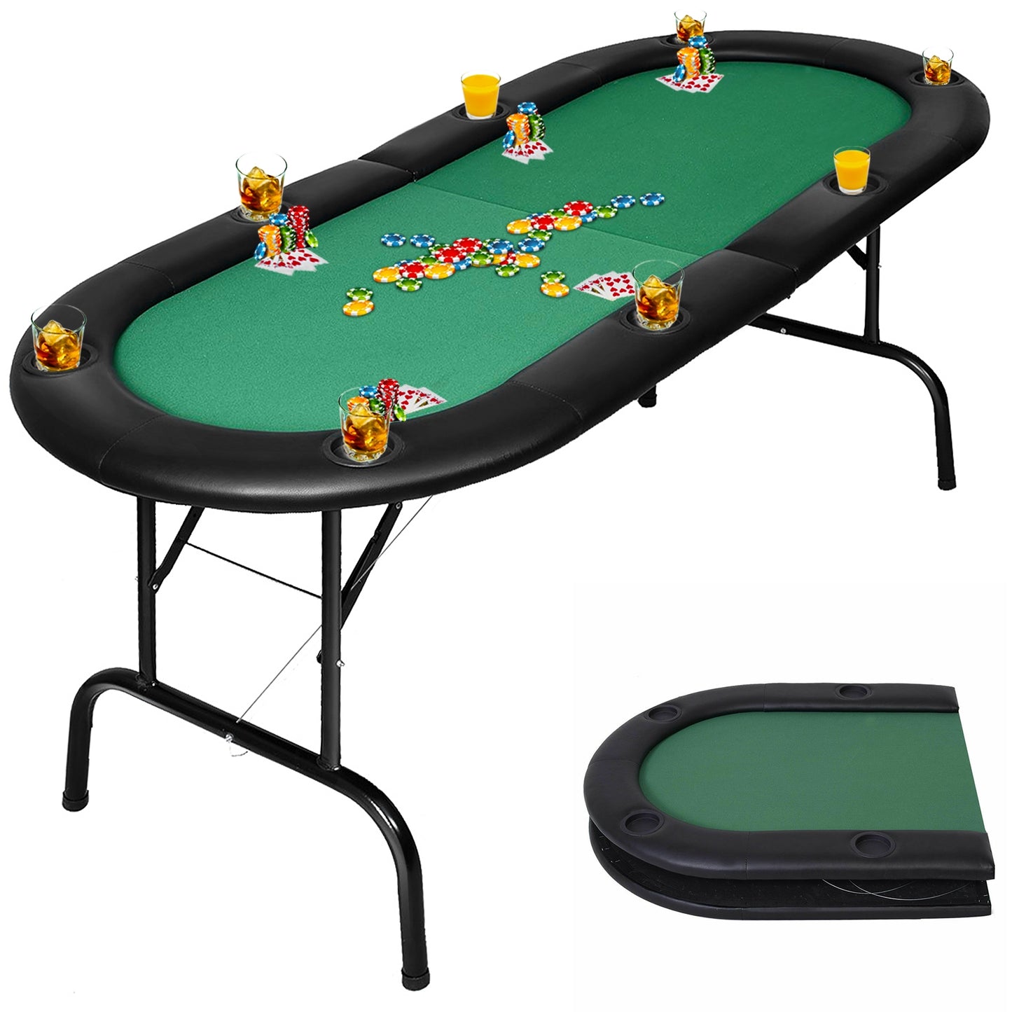 Table de poker pliable Texas Holdem pour 8 joueurs