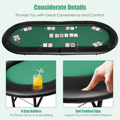 Table de poker pliable Texas Holdem pour 8 joueurs